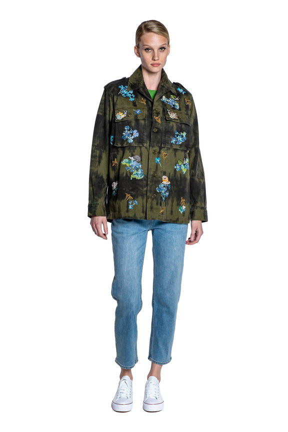 'BUSY GARDEN' VINTAGE FRENCH MILITARY JACKET - - Libertine
