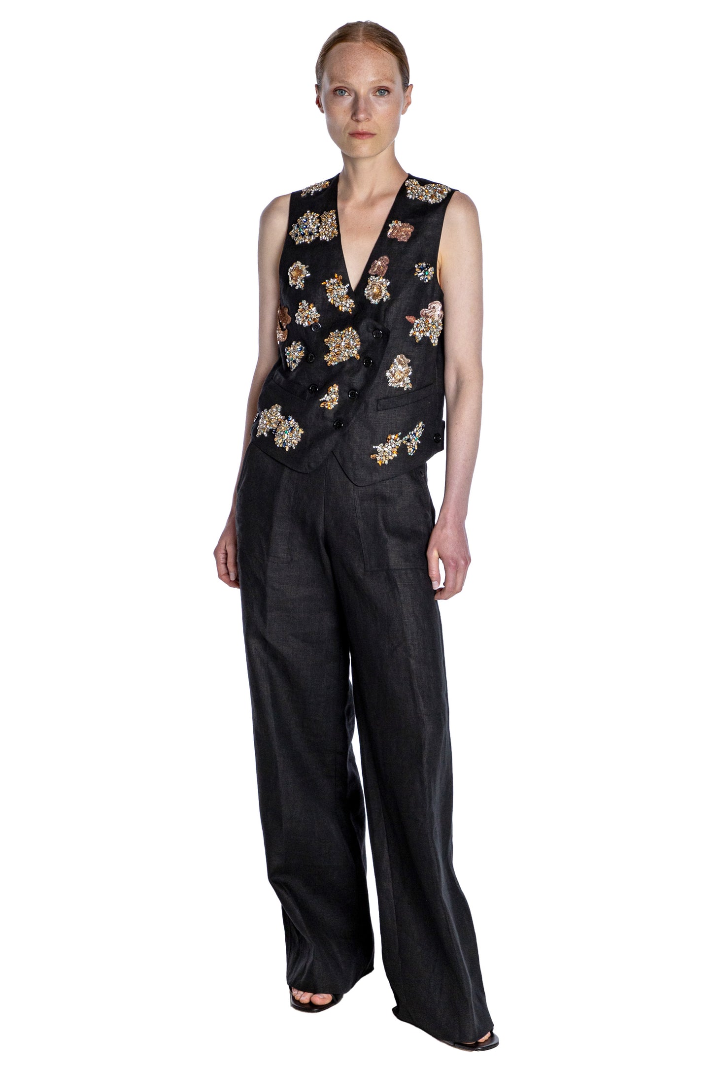 'LAVISH GARDEN' EMBELLISHED WAISTCOAT - - Libertine