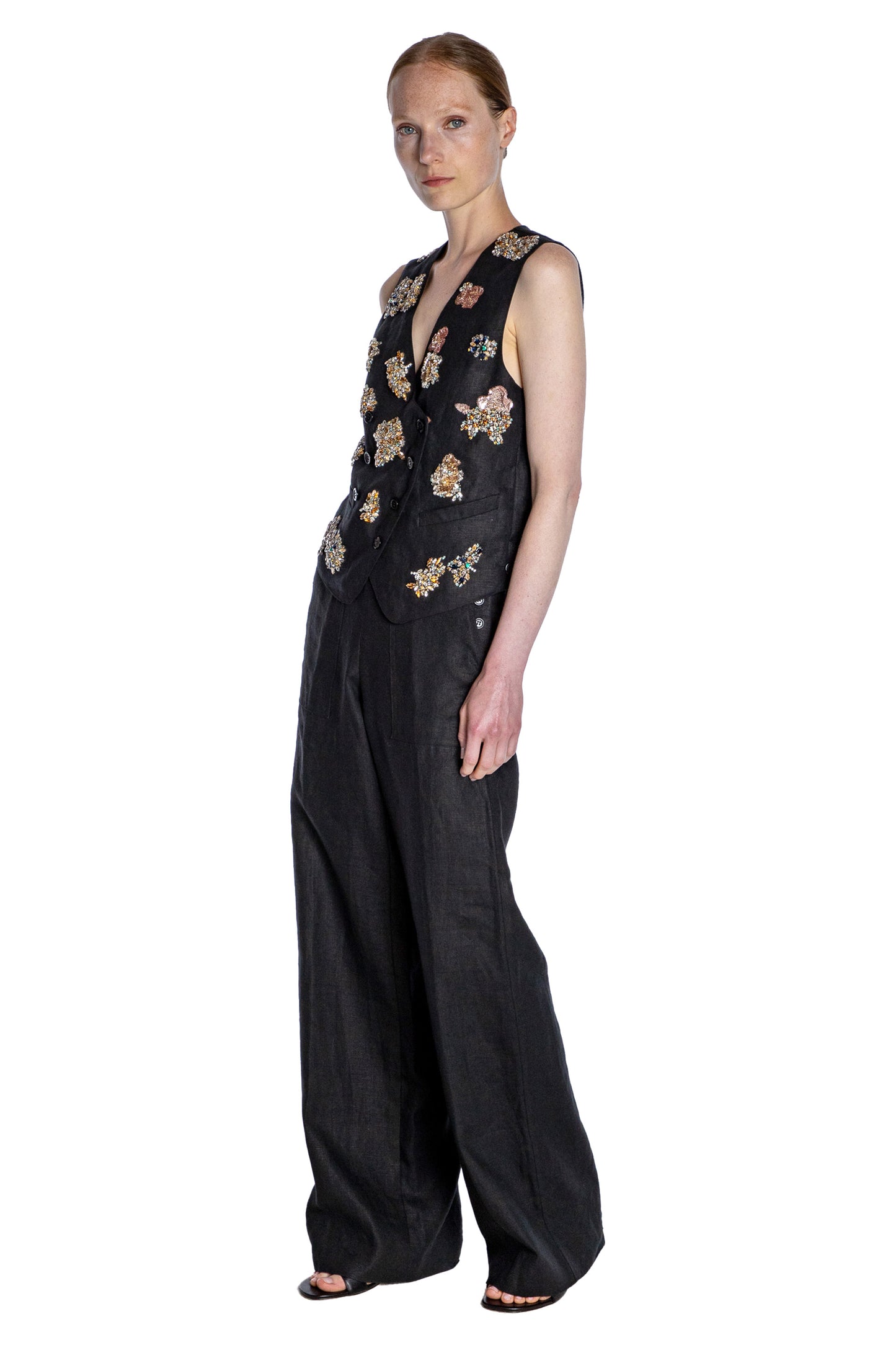 'LAVISH GARDEN' EMBELLISHED WAISTCOAT - - Libertine