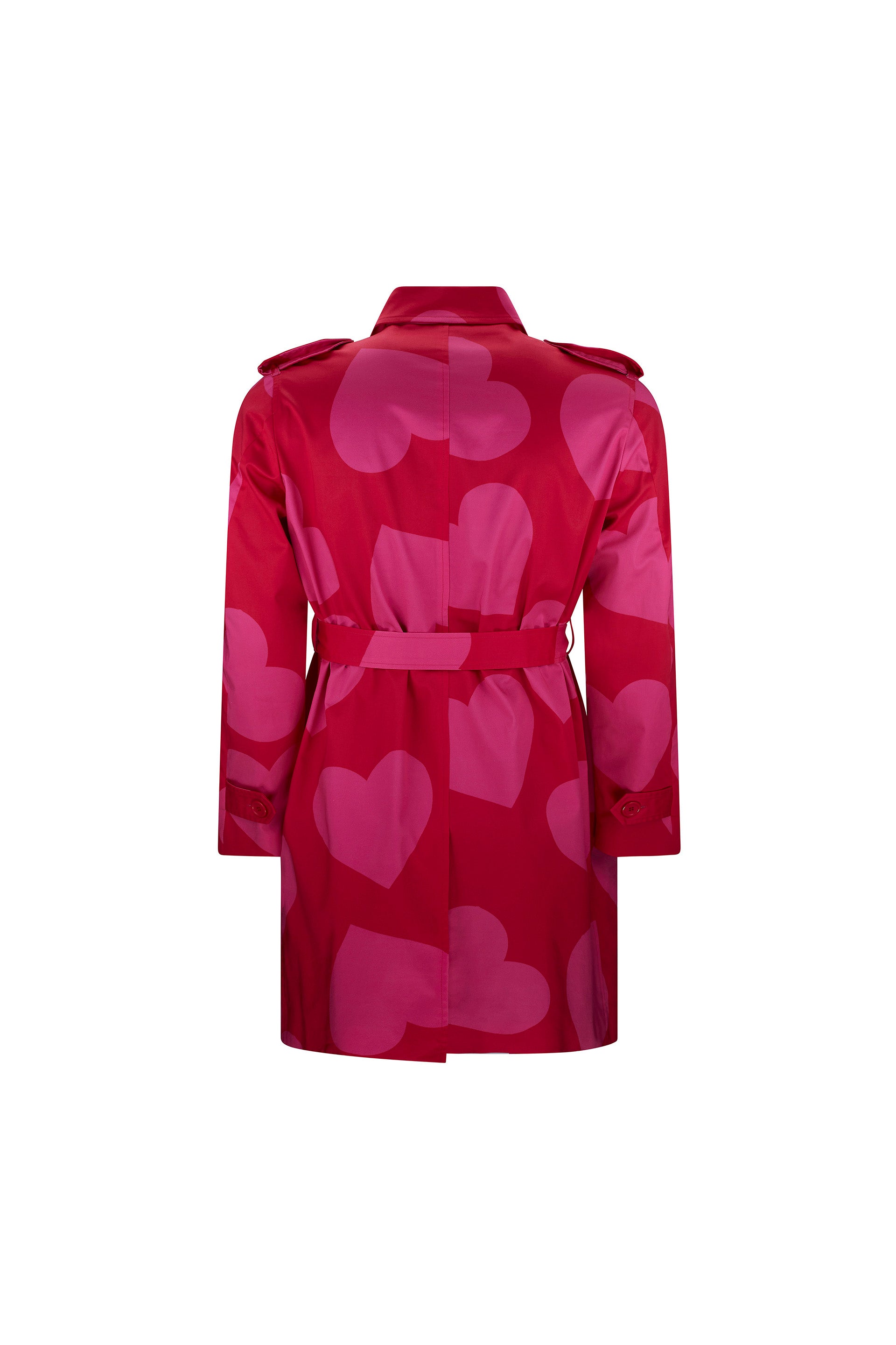 'PINKY RED HEARTS' SIMPLE TRENCH -  - Libertine