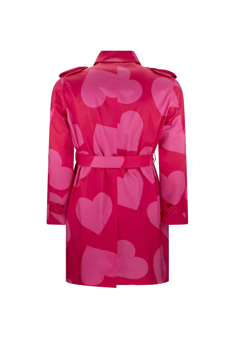'PINKY RED HEARTS' SIMPLE TRENCH - - Libertine