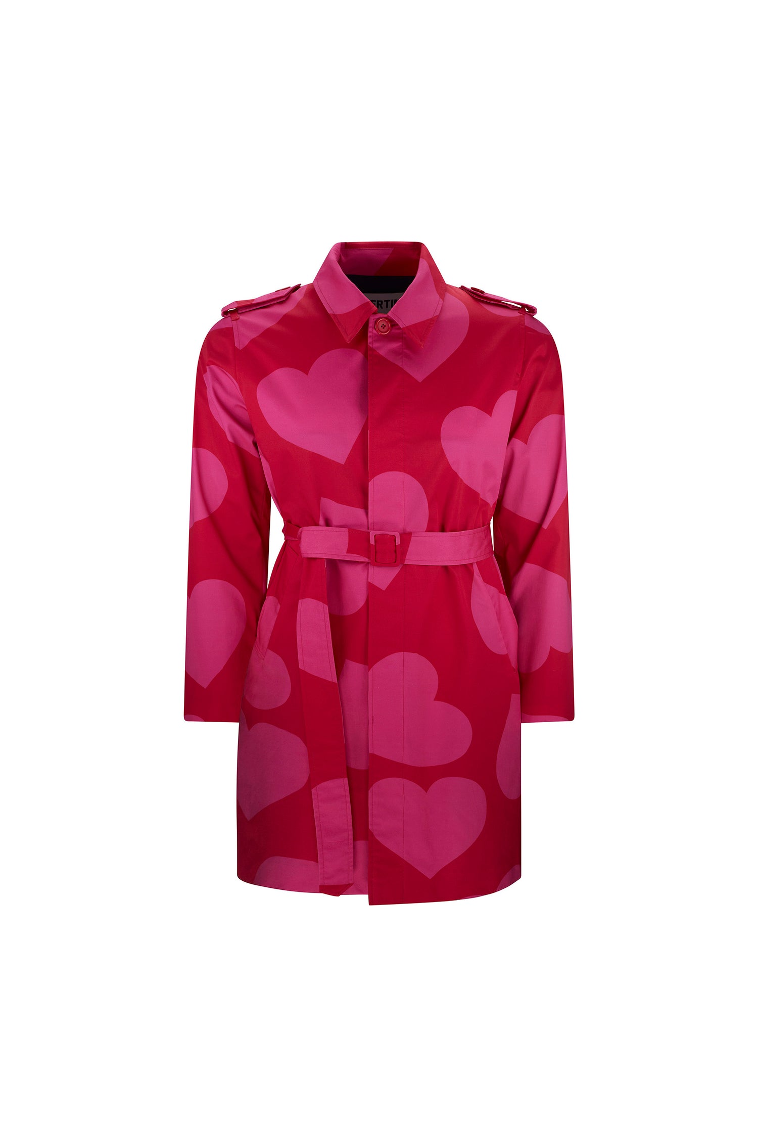 'PINKY RED HEARTS' SIMPLE TRENCH -  - Libertine