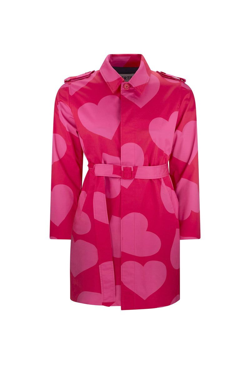 'PINKY RED HEARTS' SIMPLE TRENCH - - Libertine