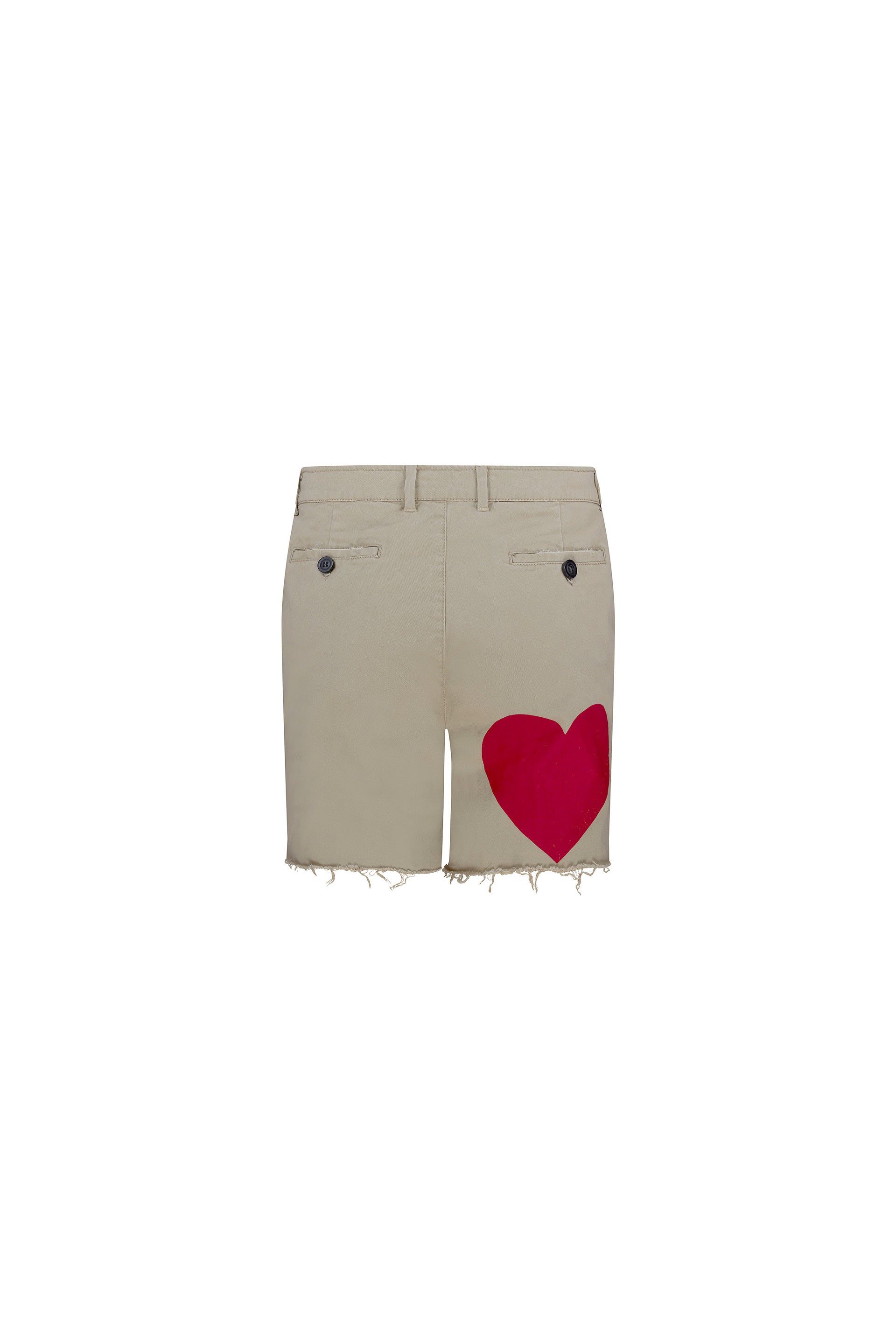 'PINKY RED HEARTS' MENS CUT OFF SHORTS -  - Libertine