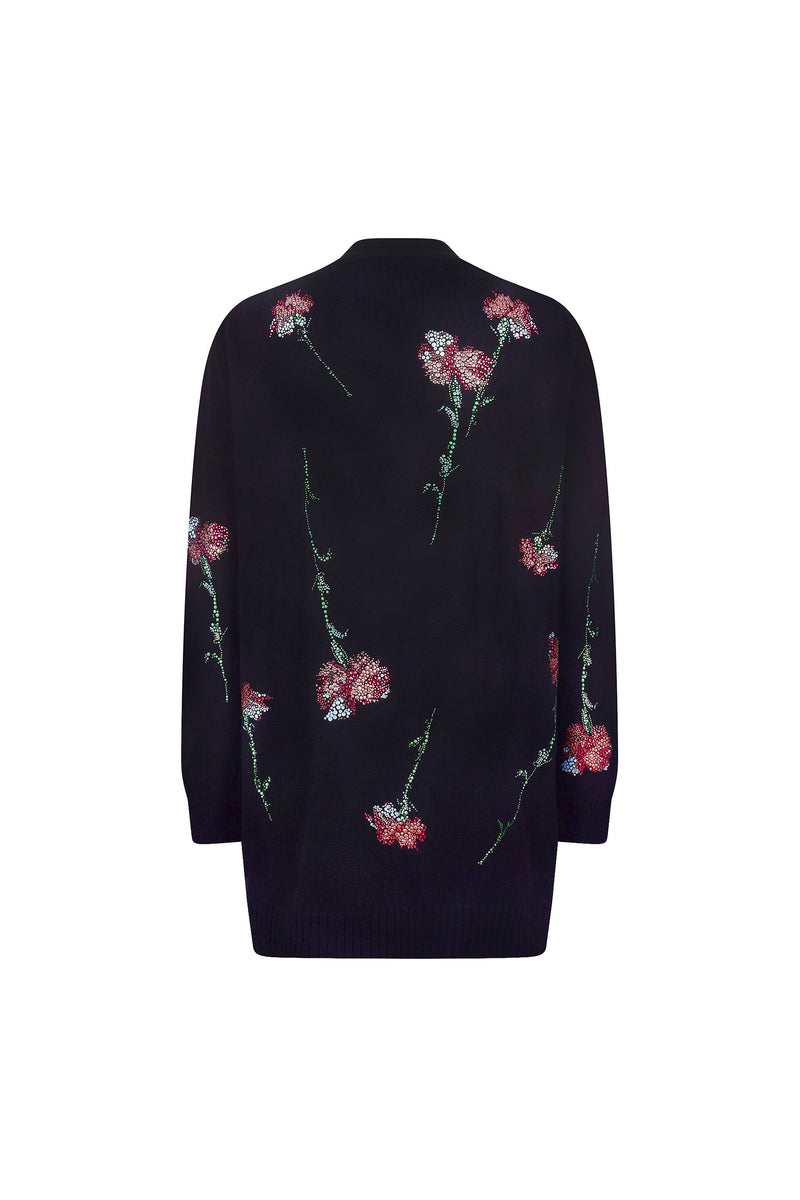 'CECIL BEATON PINK CARNATION' OVERSIZED CARDIGAN - - Libertine
