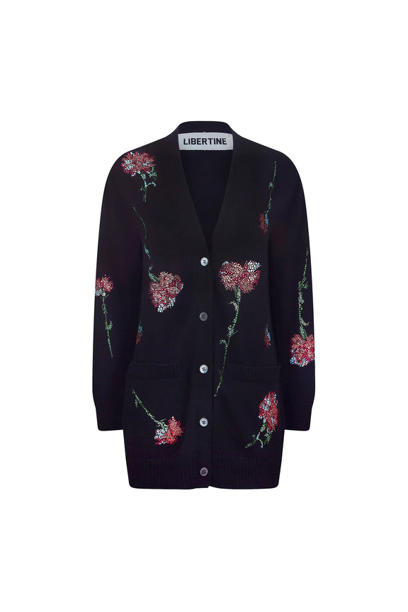 'CECIL BEATON PINK CARNATION' OVERSIZED CARDIGAN - - Libertine