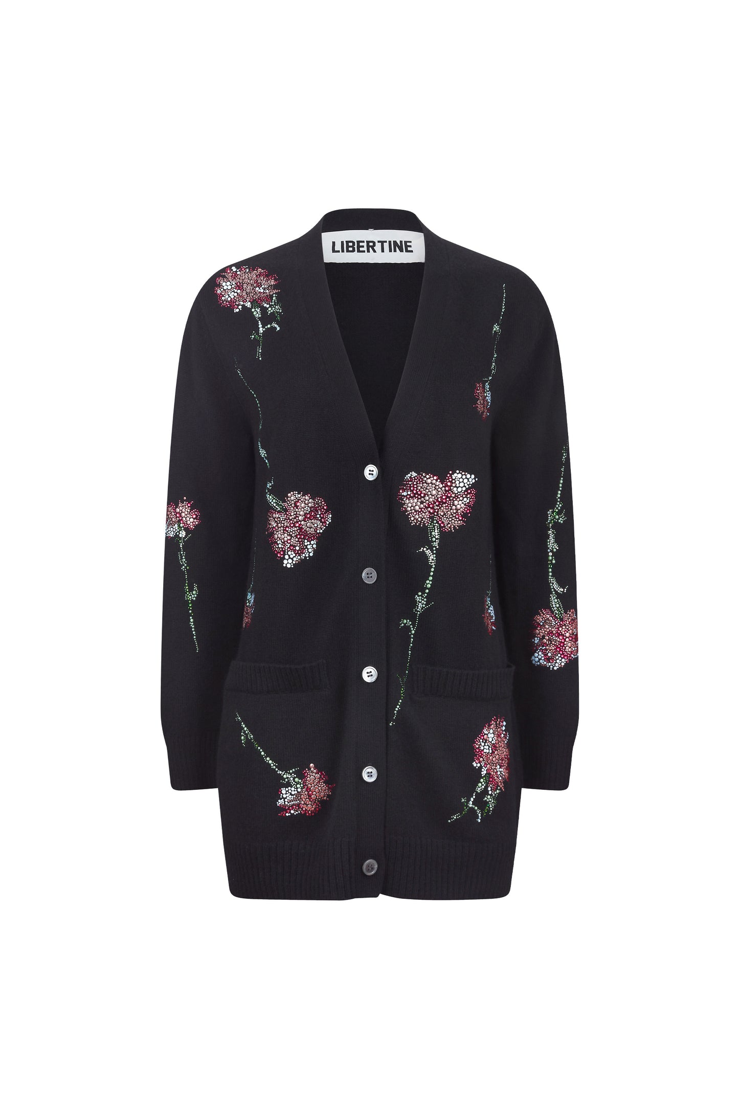 'CECIL BEATON PINK CARNATION' OVERSIZED CARDIGAN -  - Libertine