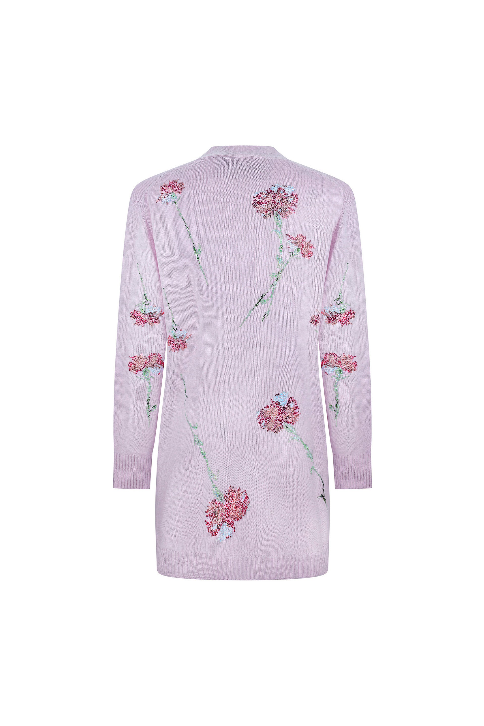 'CECIL BEATON PINK CARNATION' LILAC OVERSIZED CARDIGAN - - Libertine