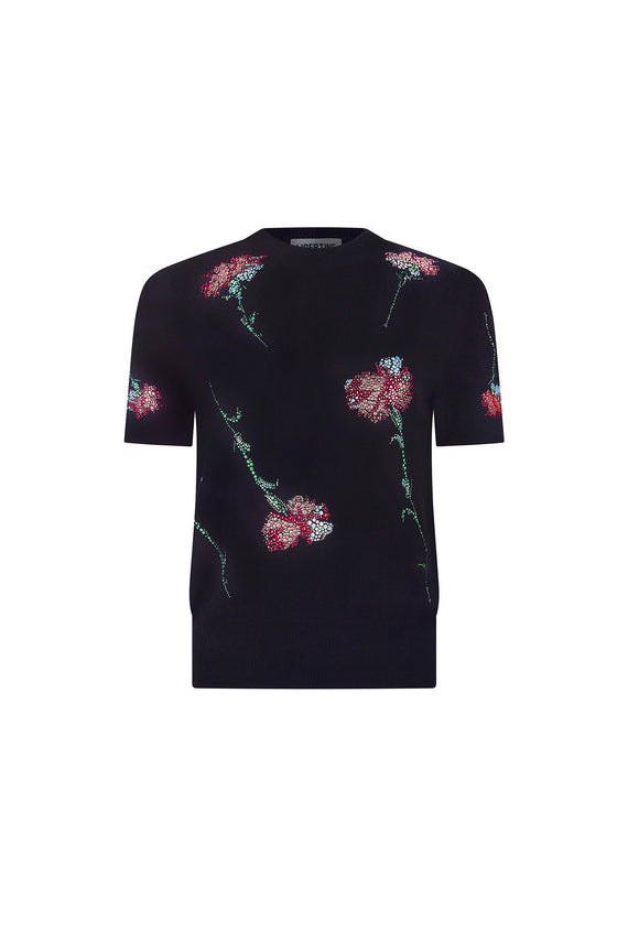 'CECIL BEATON PINK CARNATION' SHORT SLEEVE PULLOVER - - Libertine - Main image