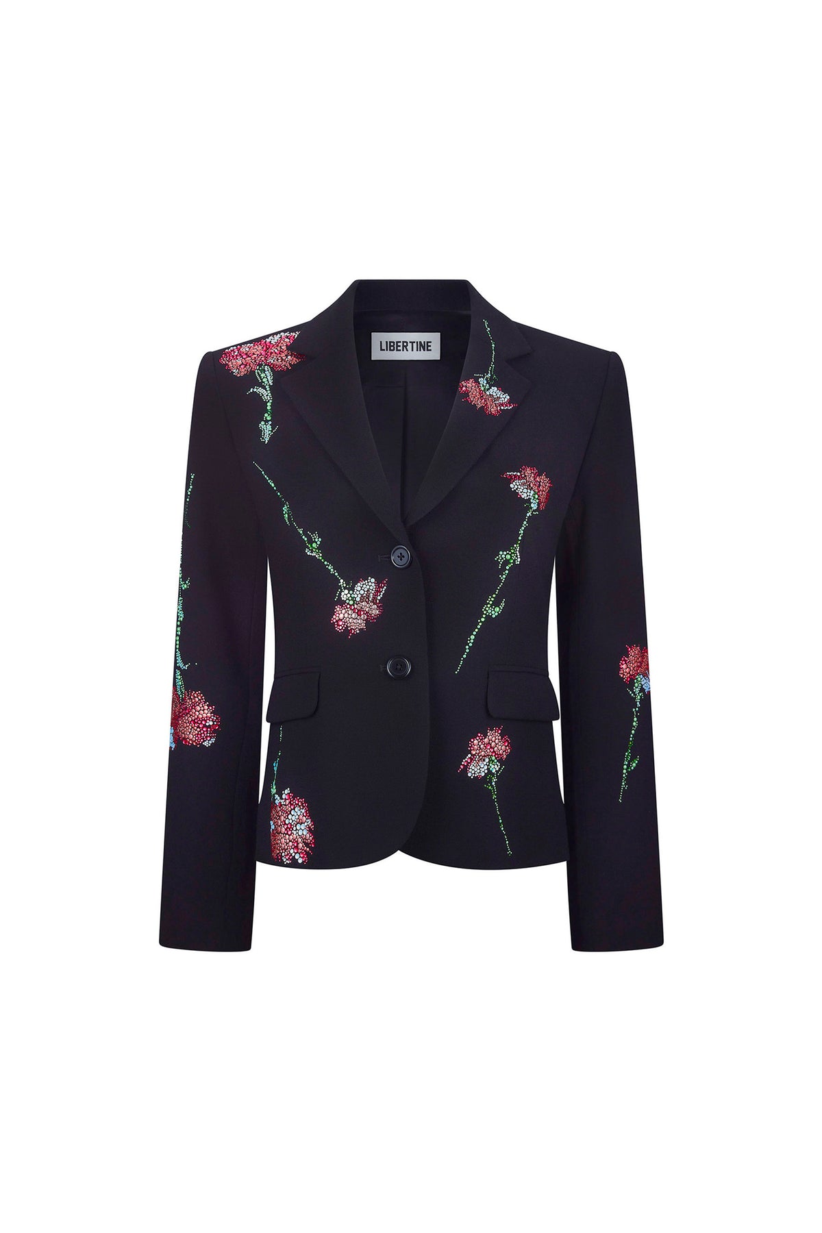 'CECIL BEATON PINK CARNATION' CRYSTAL L/S SHORT JACKET - - Libertine