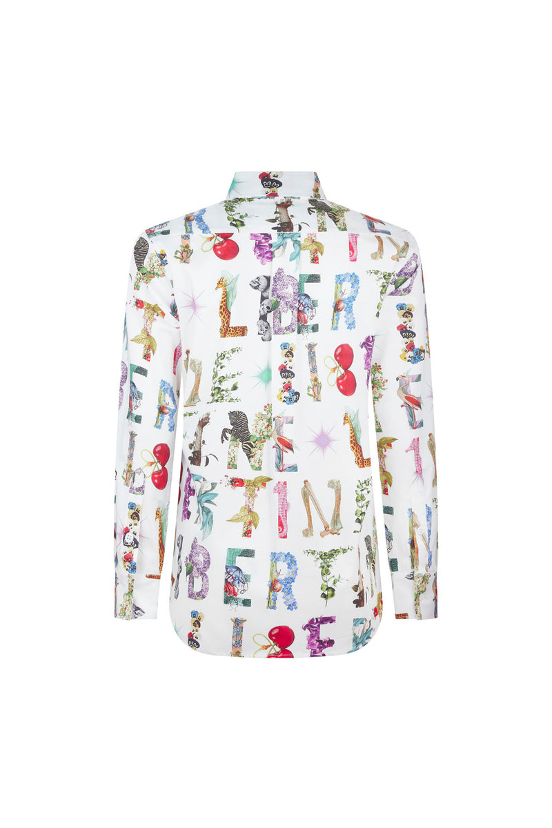 'WHITE DECO LETTERS' NEW CLASSIC SHIRT - - Libertine