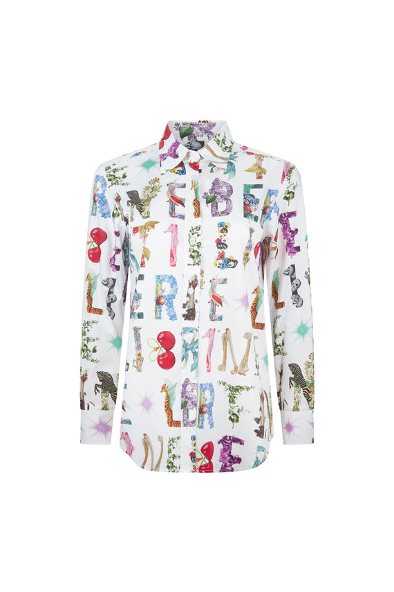'WHITE DECO LETTERS' NEW CLASSIC SHIRT - - Libertine - Main image