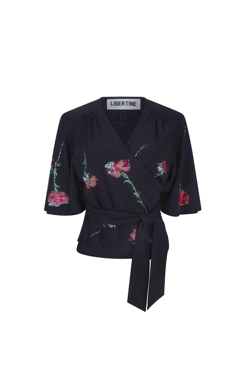 'CECIL BEATON PINK CARNATION' BUTTERFLY BLOUSE - - Libertine