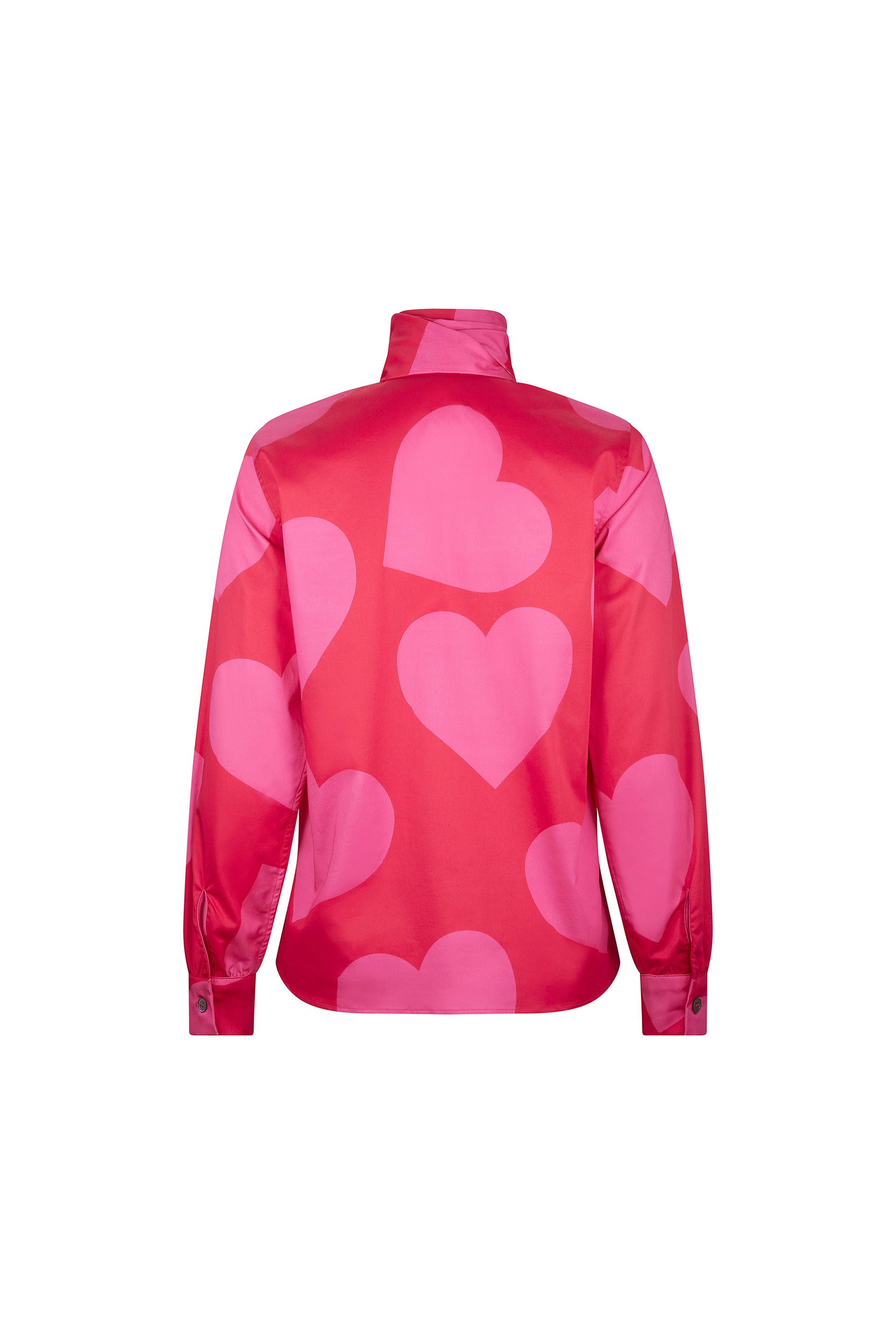 'PINKY RED HEARTS' SLIM KEITH TIE BLOUSE -  - Libertine