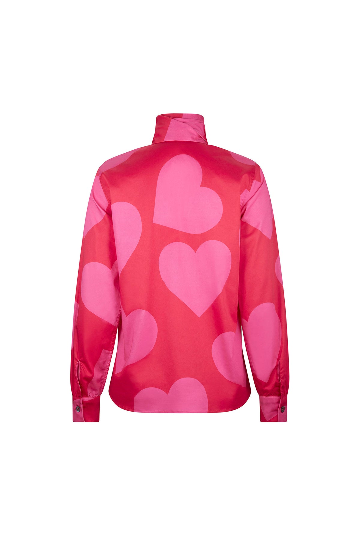 'PINKY RED HEARTS' SLIM KEITH TIE BLOUSE - - Libertine