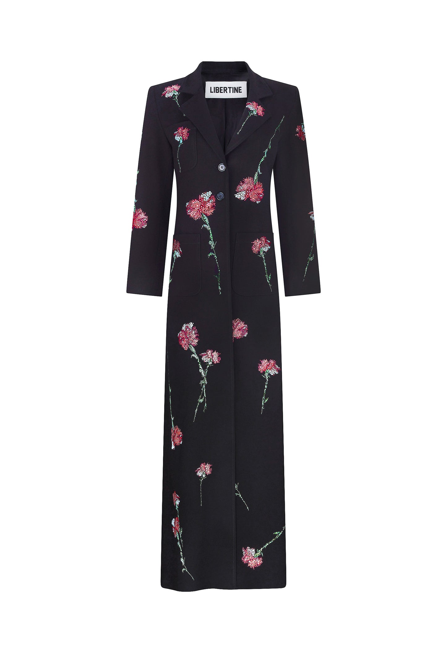 'CECIL BEATON PINK CARNATION' MAXI COAT - - Libertine