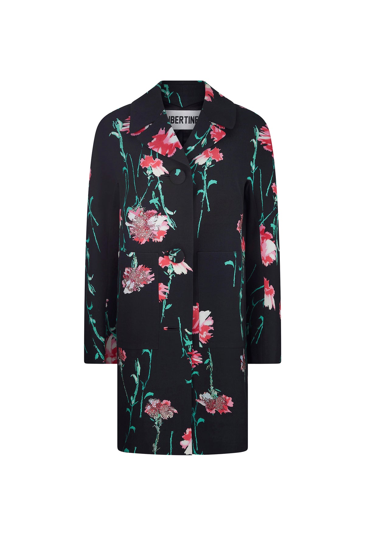 'CECIL BEATON PINK CARNATION' L/S PATCH POCKET COAT - - Libertine