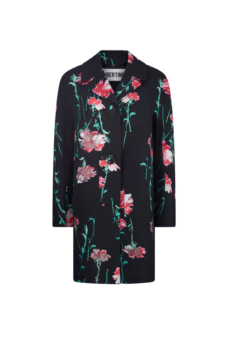 'CECIL BEATON PINK CARNATION' L/S PATCH POCKET COAT - - Libertine