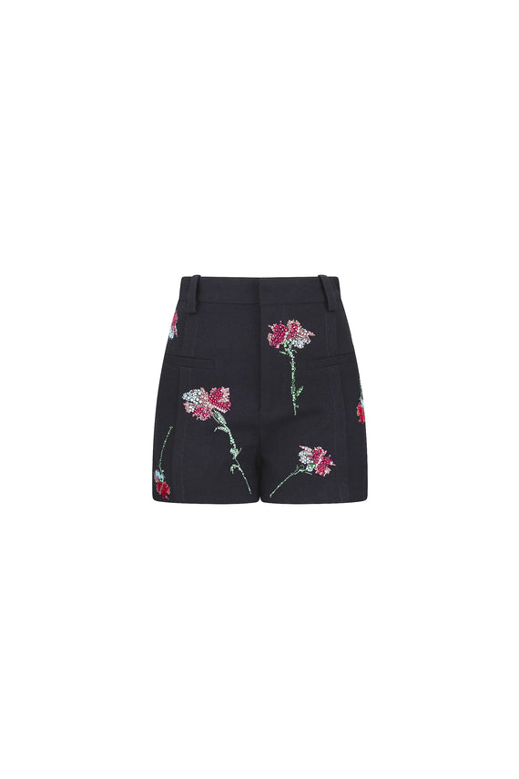 'CECIL BEATON PINK CARNATION' HIGH WAISTED SHORTS -  - Libertine