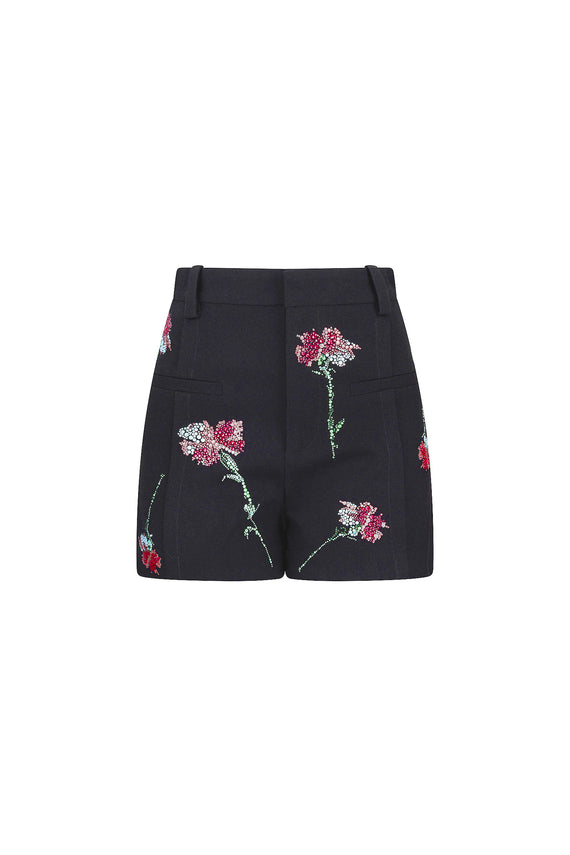 'CECIL BEATON PINK CARNATION' HIGH WAISTED SHORTS - - Libertine - Main image
