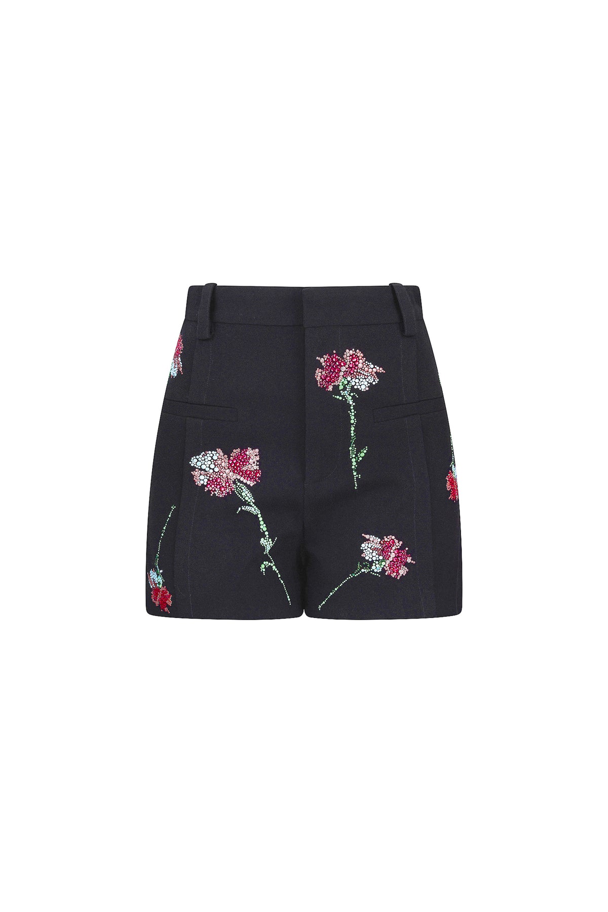 'CECIL BEATON PINK CARNATION' HIGH WAISTED SHORTS - - Libertine