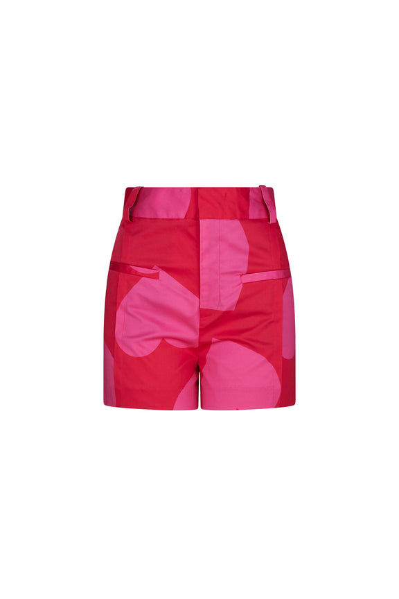 'PINKY RED HEARTS' HIGH WAISTED SHORTS - - Libertine