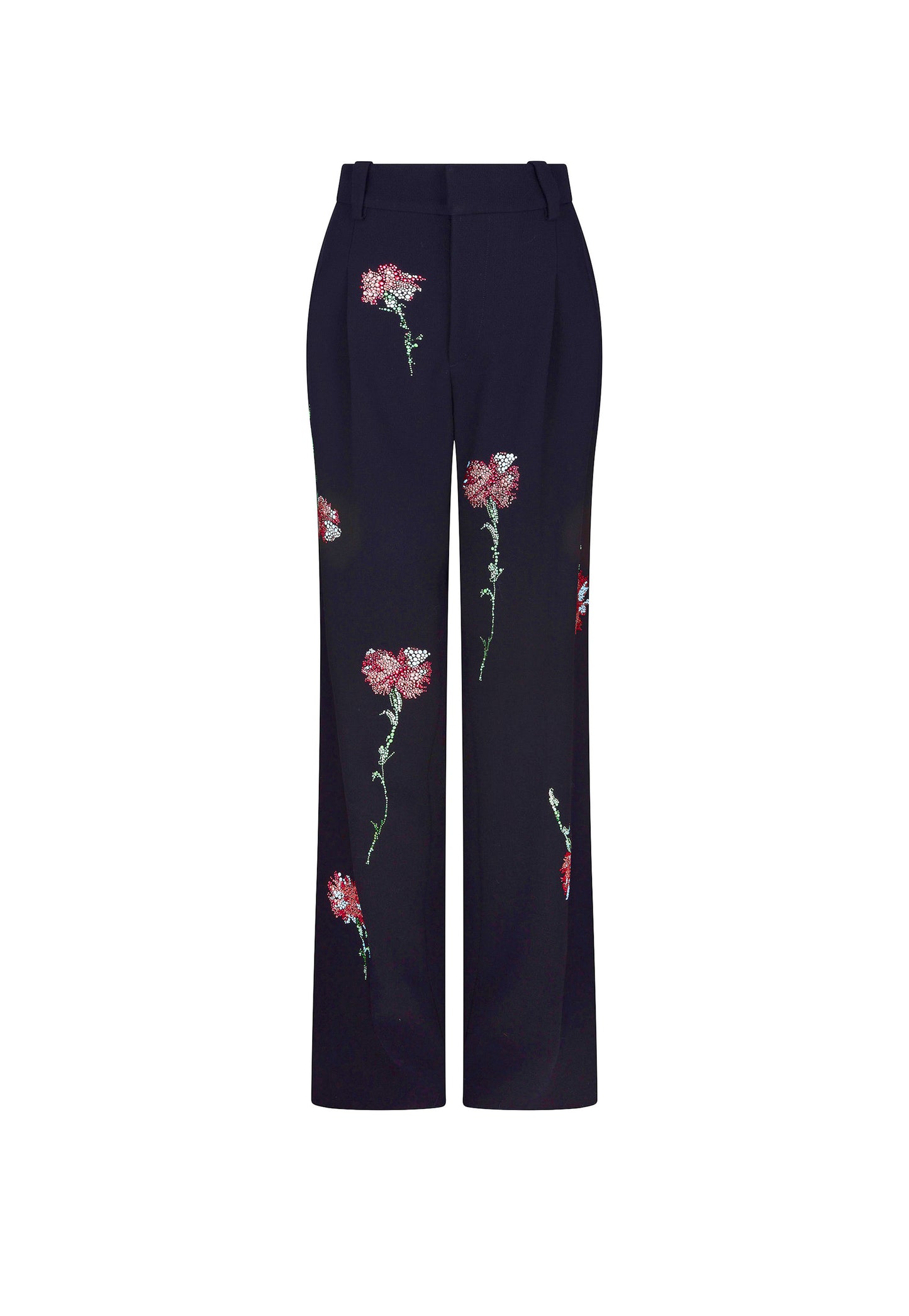 'CECIL BEATON PINK CARNATION' CRYSTAL BAGGY TROUSERS -  - Libertine