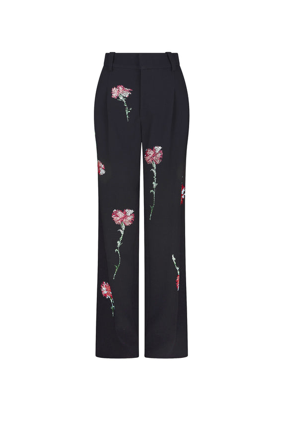 'CECIL BEATON PINK CARNATION' CRYSTAL BAGGY TROUSERS - - Libertine - Main image