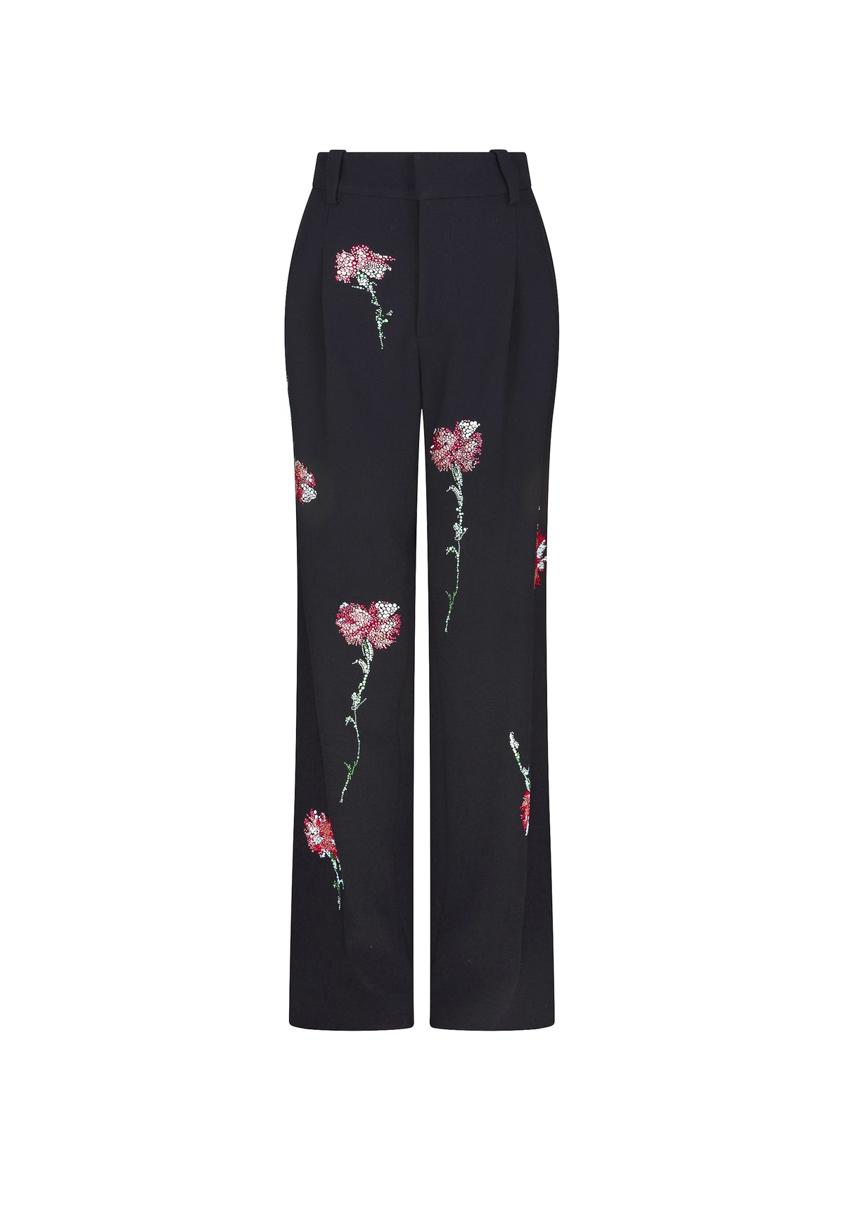'CECIL BEATON PINK CARNATION' CRYSTAL BAGGY TROUSERS - - Libertine