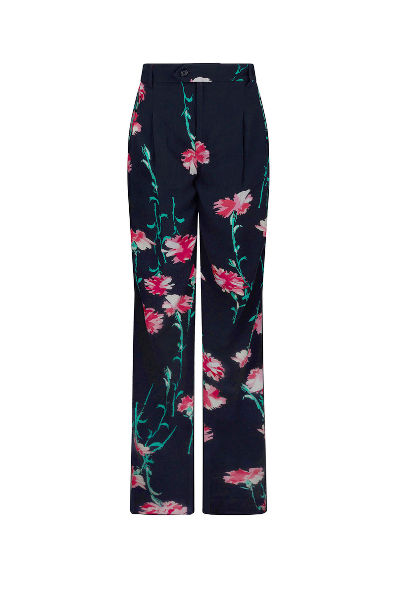'CECIL BEATON PINK CARNATION' BAGGY TROUSERS - - Libertine