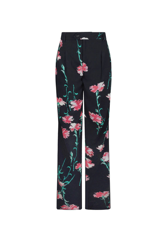 'CECIL BEATON PINK CARNATION' BAGGY TROUSERS -  - Libertine