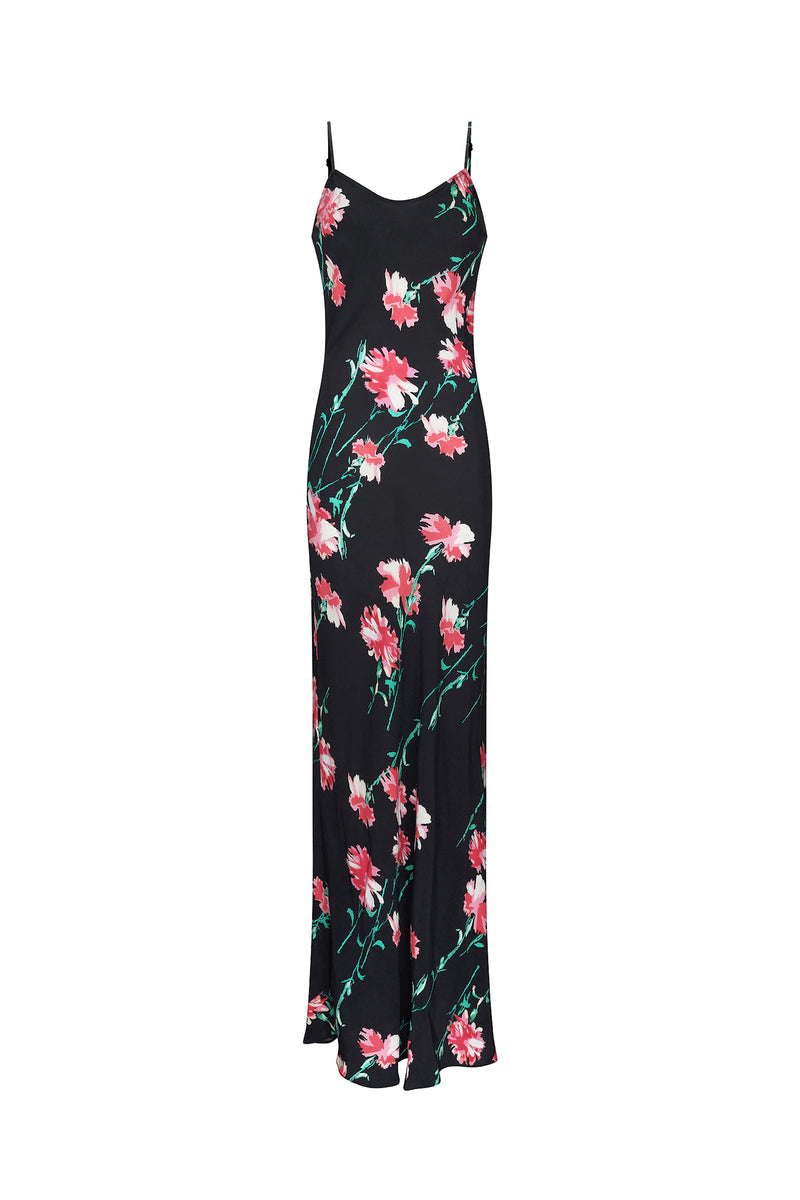 'CECIL BEATON PINK CARNATION' MAXI BIAS SLIP DRESS - - Libertine