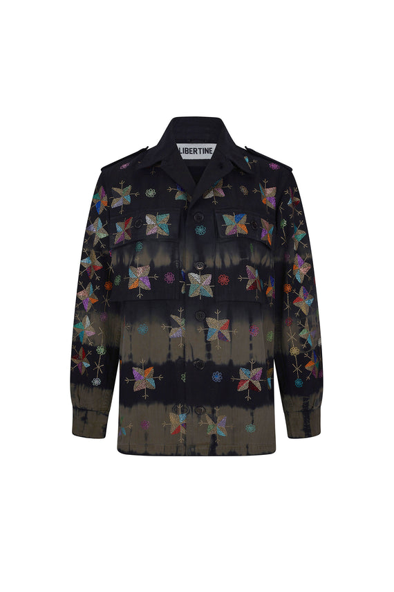 'ATLAS MOUNTAINS' TIE DYE VINTAGE FRENCH MILITARY JACKET - - Libertine - Main image
