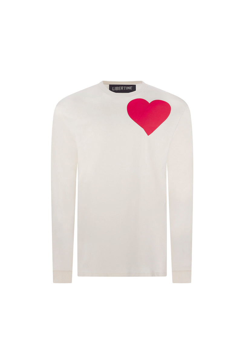 'PINKY RED HEARTS' LONG SLEEVE T SHIRT - - Libertine