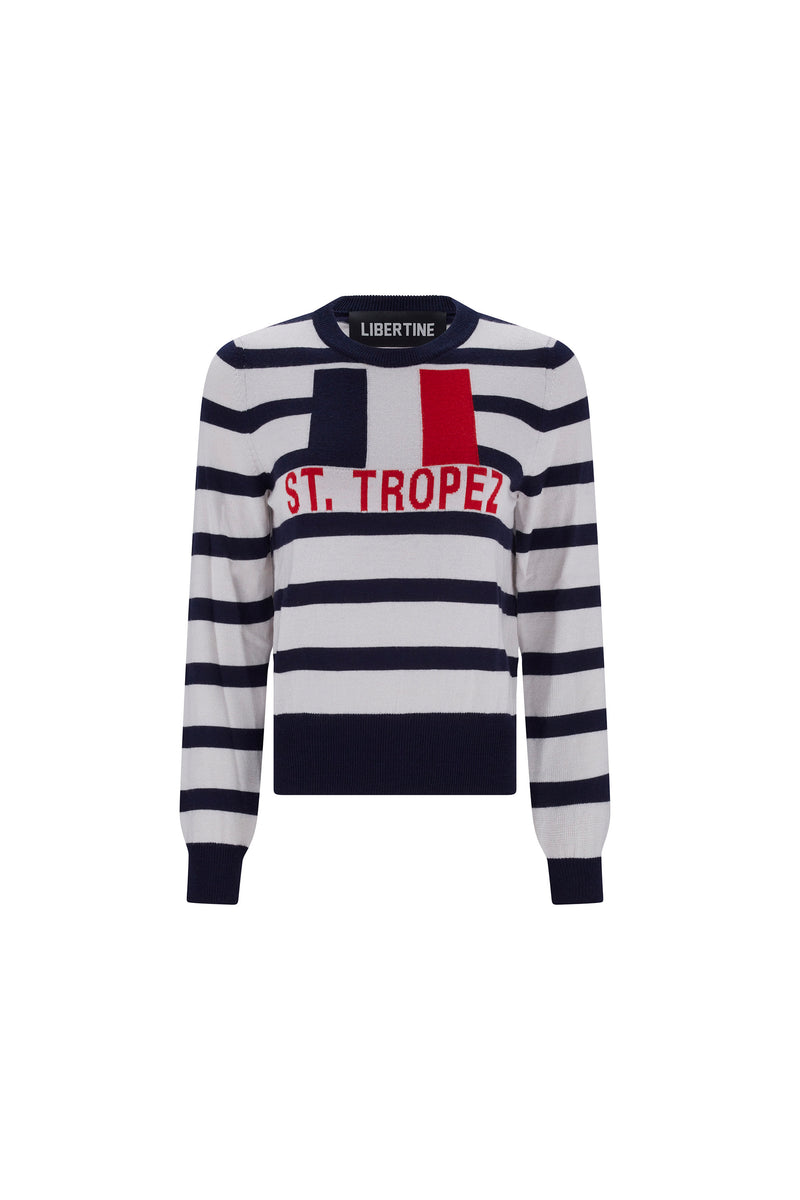 'SWIM CLUB' SHRUNKEN PULLOVER SWEATER -  - Libertine