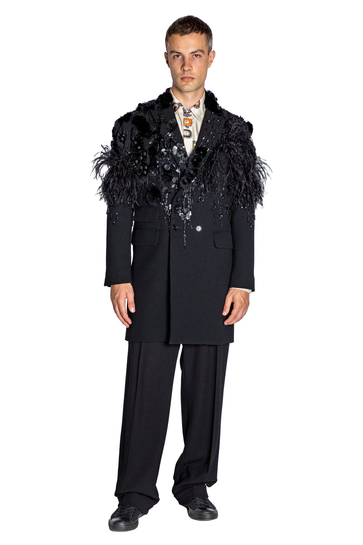 'LABYRINTH' EMBELLISHED DOUBLE BREASTED COAT - - Libertine