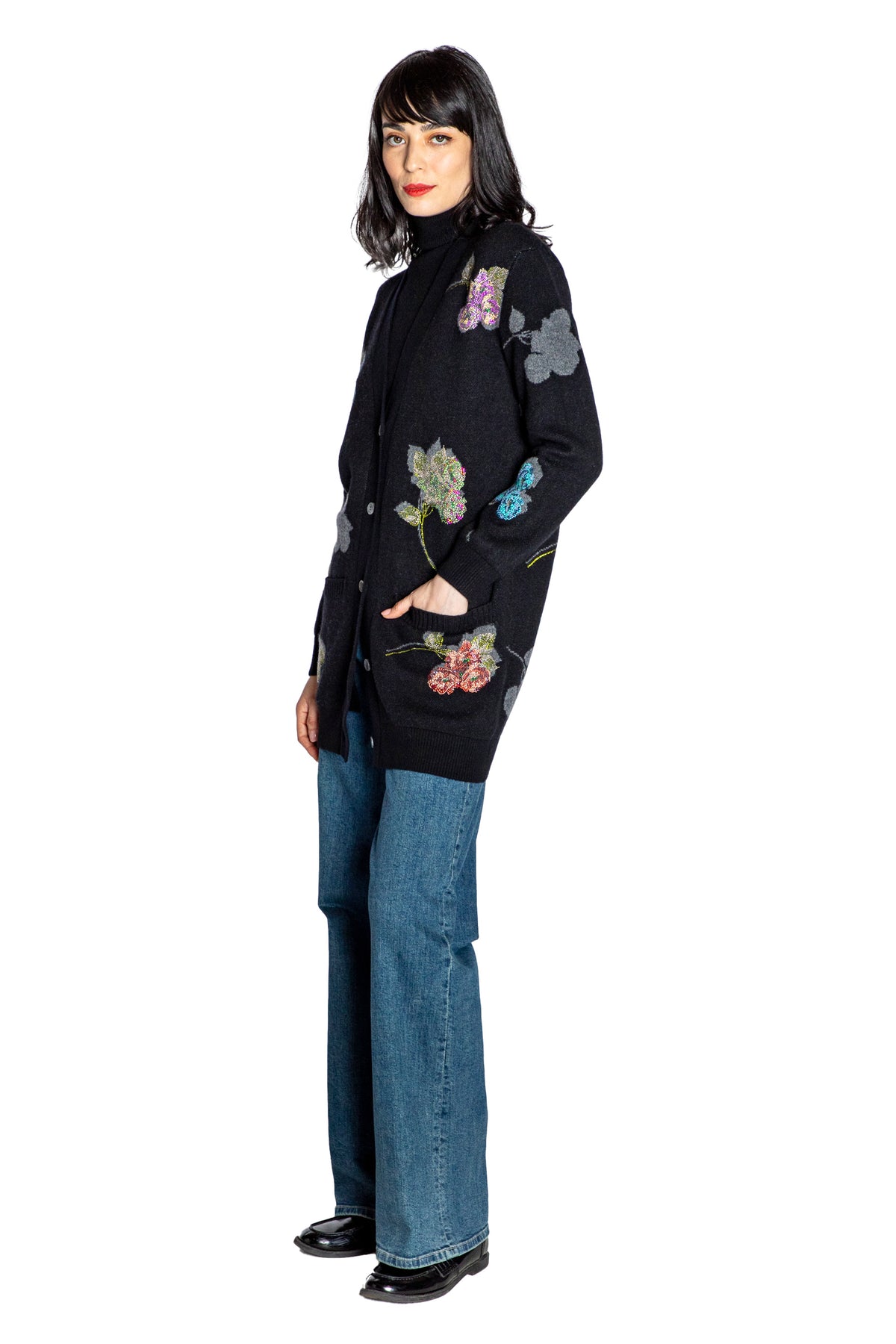 'PRIMROSE SHADOWS' OVERSIZED CARDIGAN - - Libertine