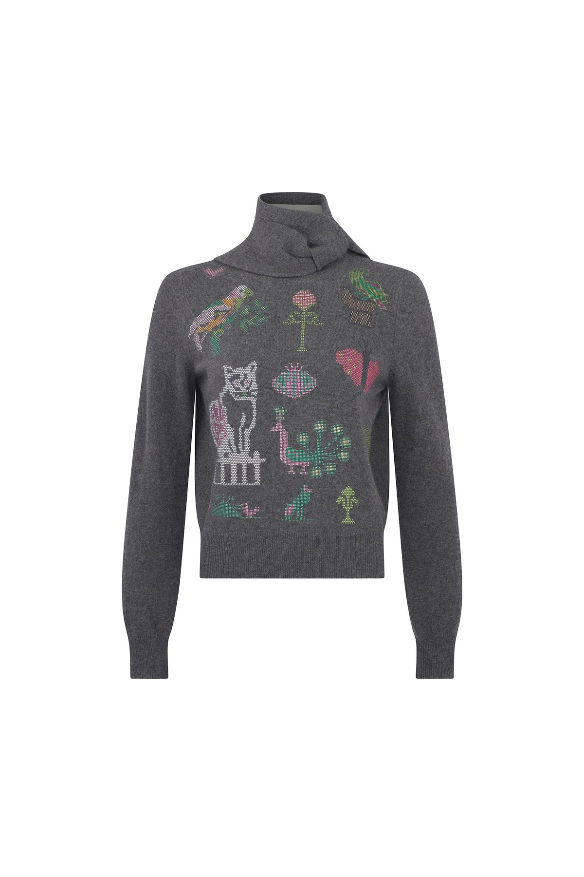 'NEEDLEPOINT MULTI' SCARF SWEATER - - Libertine