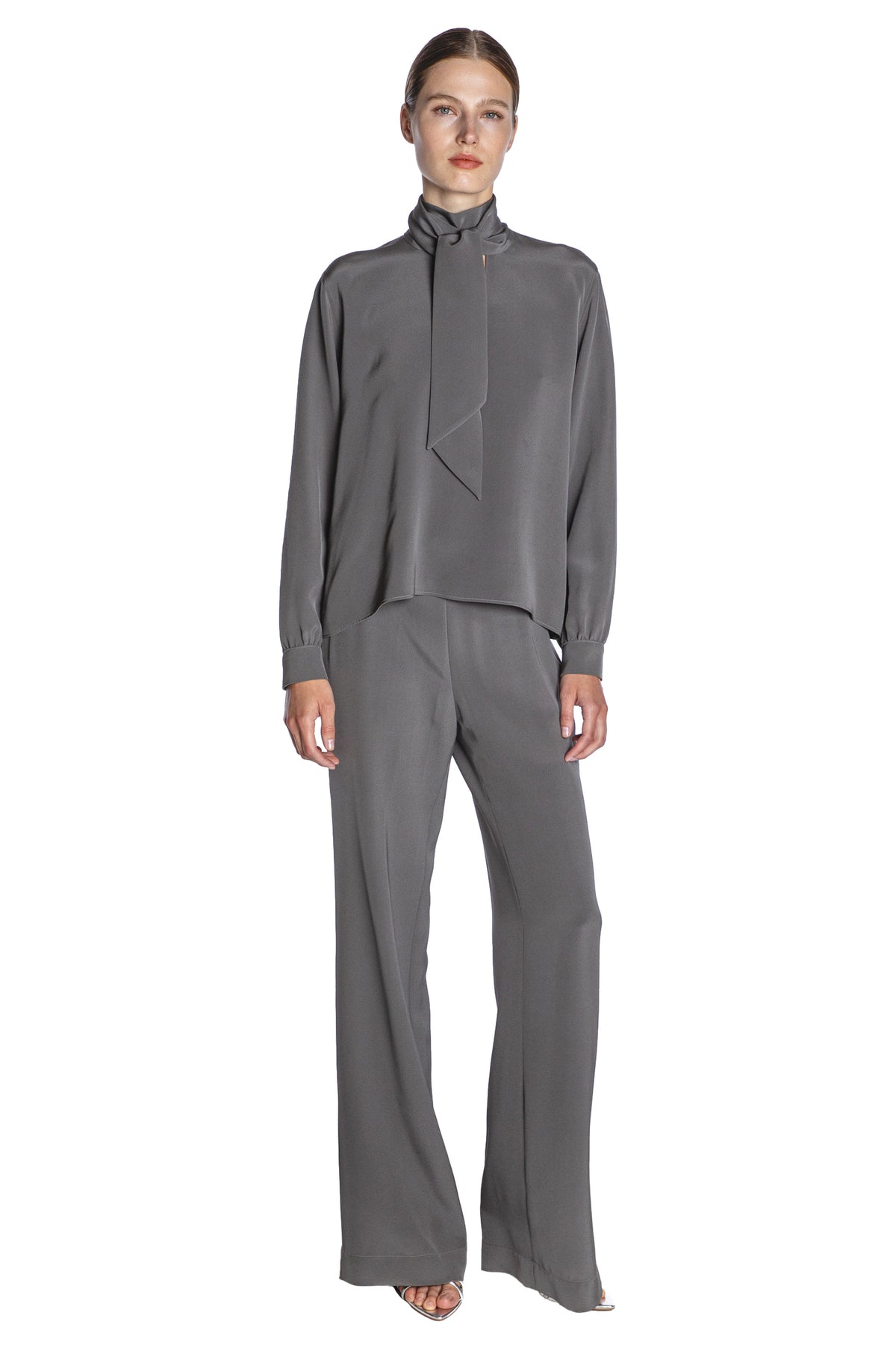 'PLATINUM' SLIM KEITH TIE BLOUSE - - Libertine