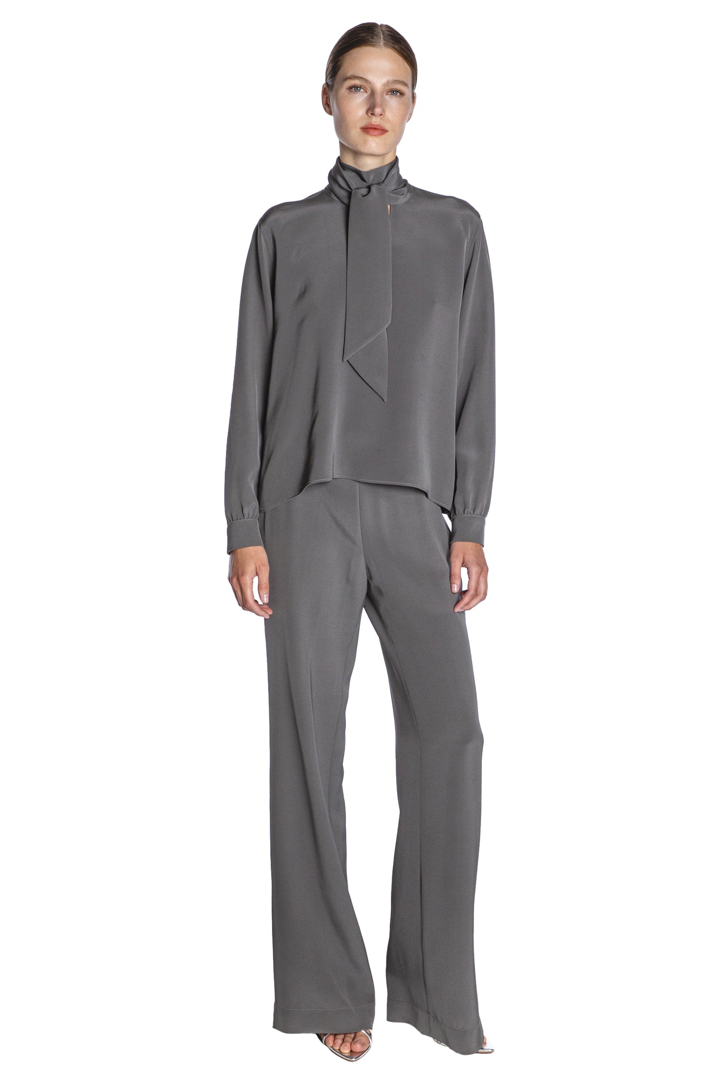 'PLATINUM' SLIM KEITH TIE BLOUSE - - Libertine