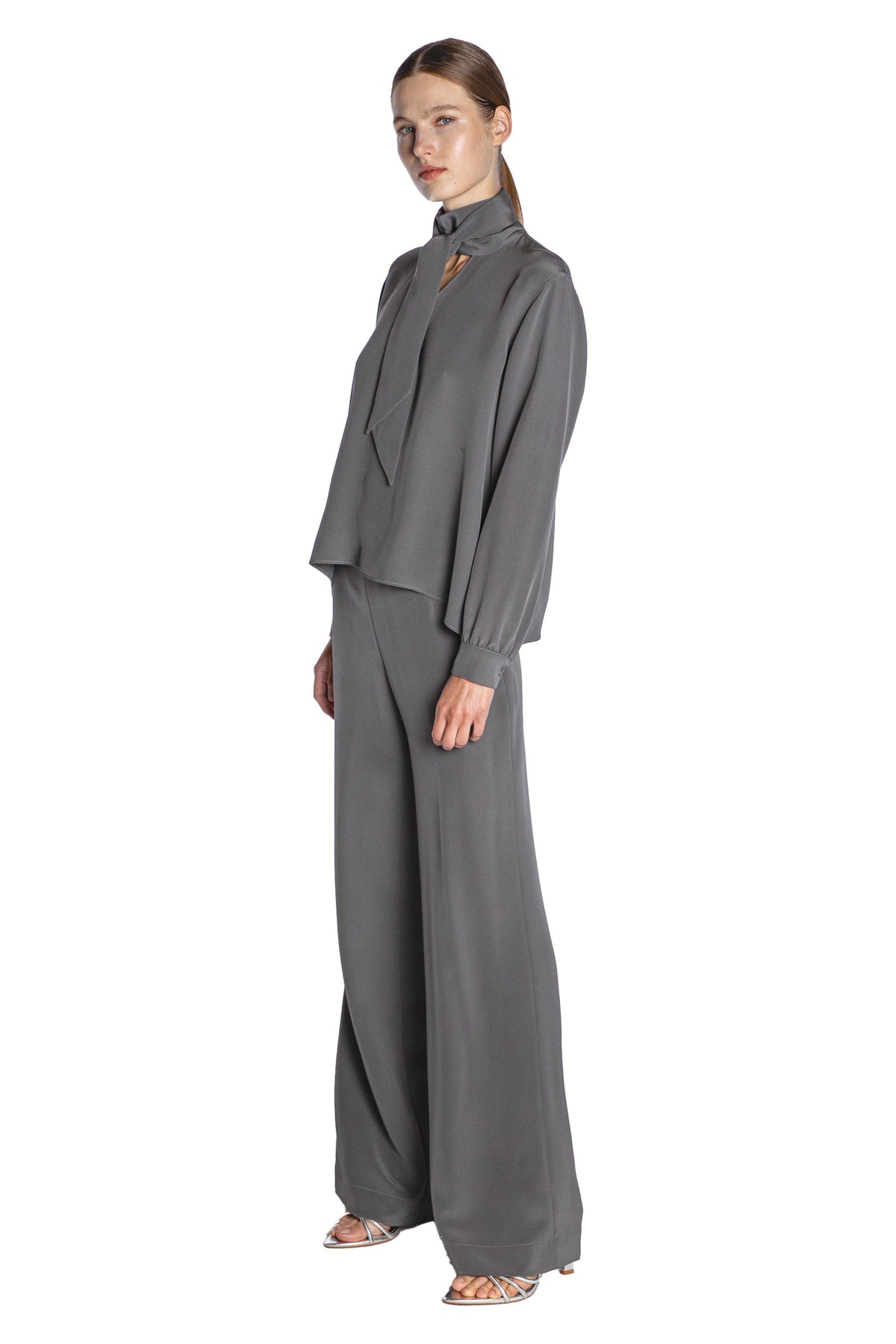 'PLATINUM' SLIM KEITH TIE BLOUSE - - Libertine