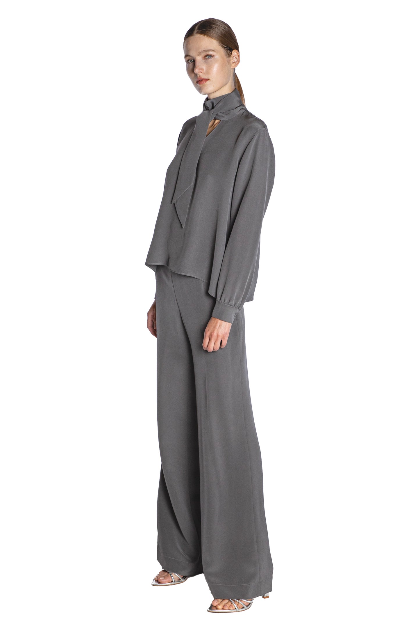 'PLATINUM' SLIM KEITH TIE BLOUSE - - Libertine