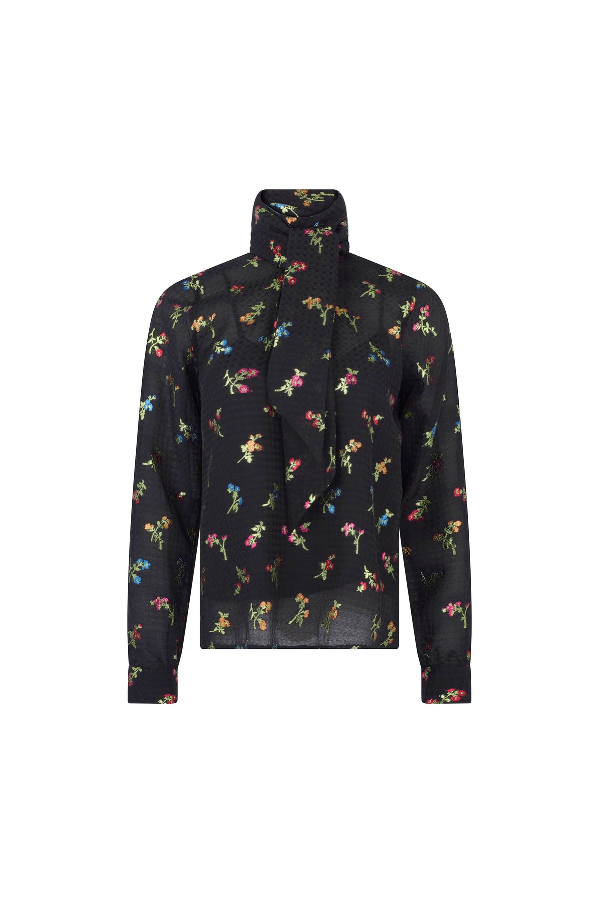 'EVENING GARDEN' SLIM KEITH TIE BLOUSE - - Libertine