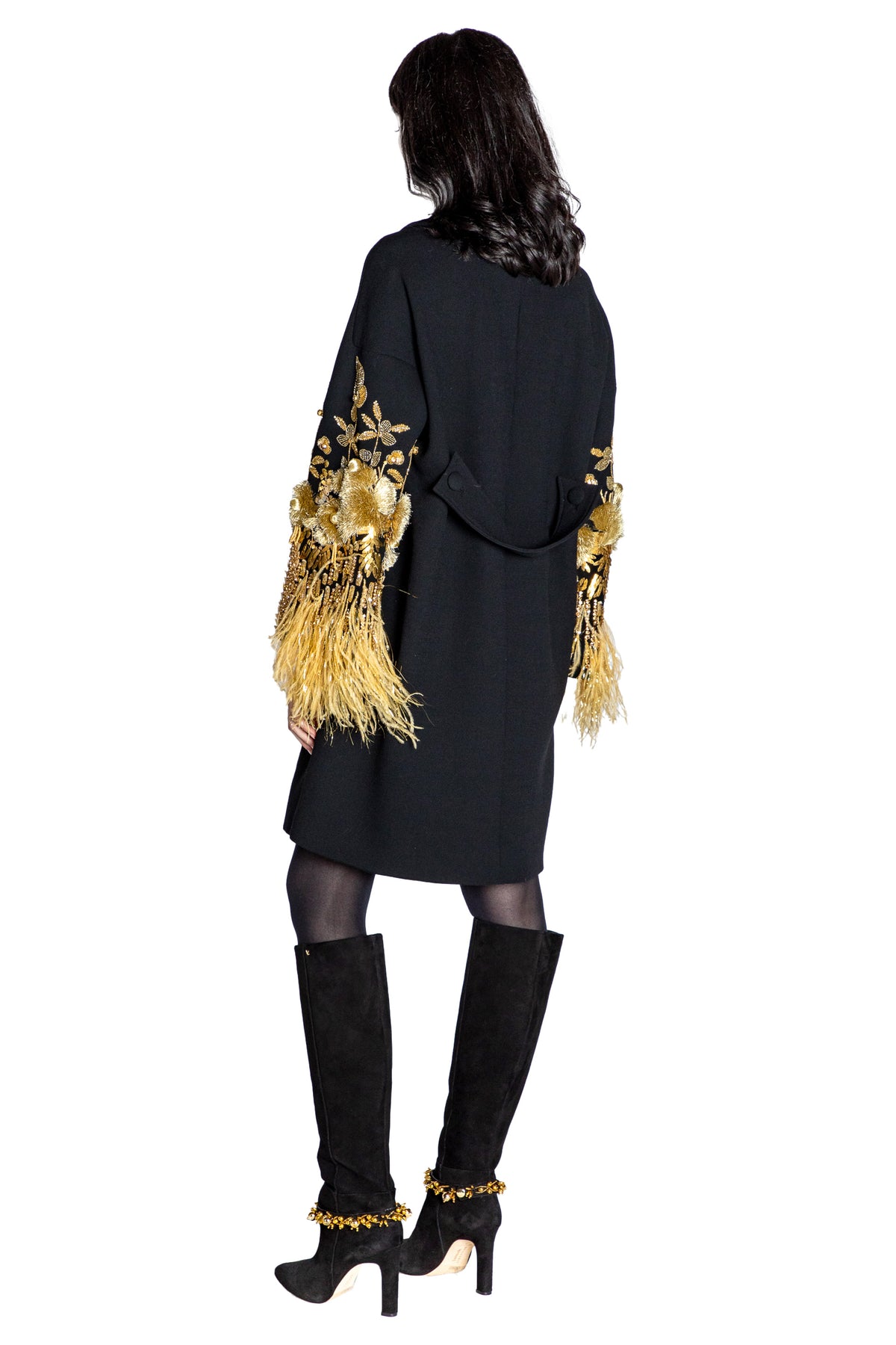 'GILDED STARDUST' EMBELLISHED L/S PATCH POCKET COAT - - Libertine