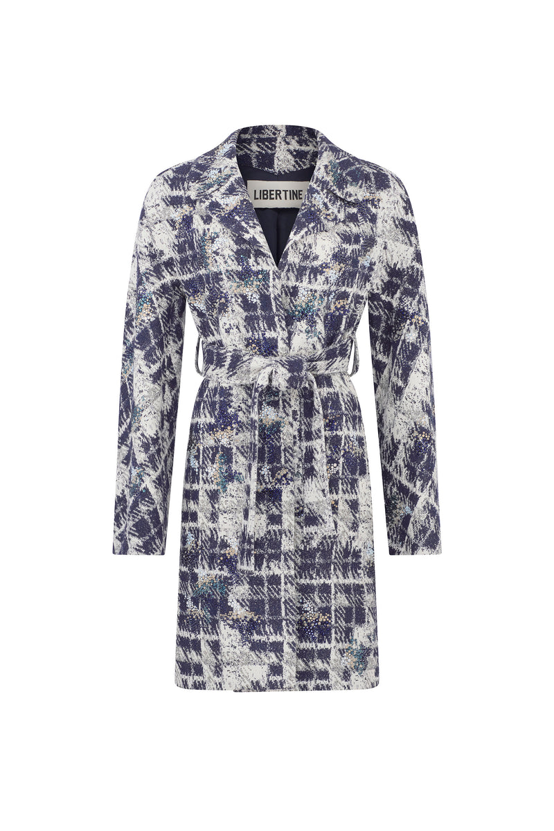 'SNOW DRIFT' PATCH POCKET WRAP COAT - - Libertine