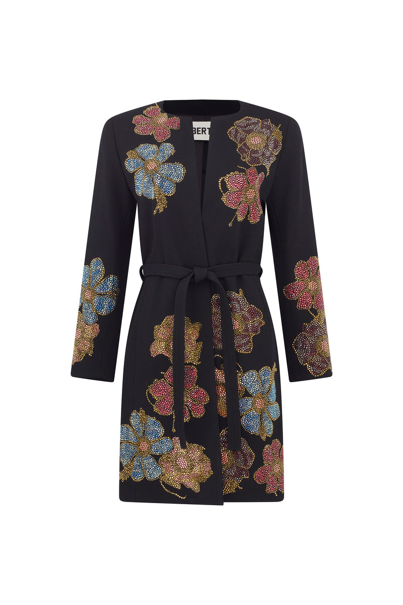 'FLEUR D'OR' BELTED COLLARLESS COAT - - Libertine