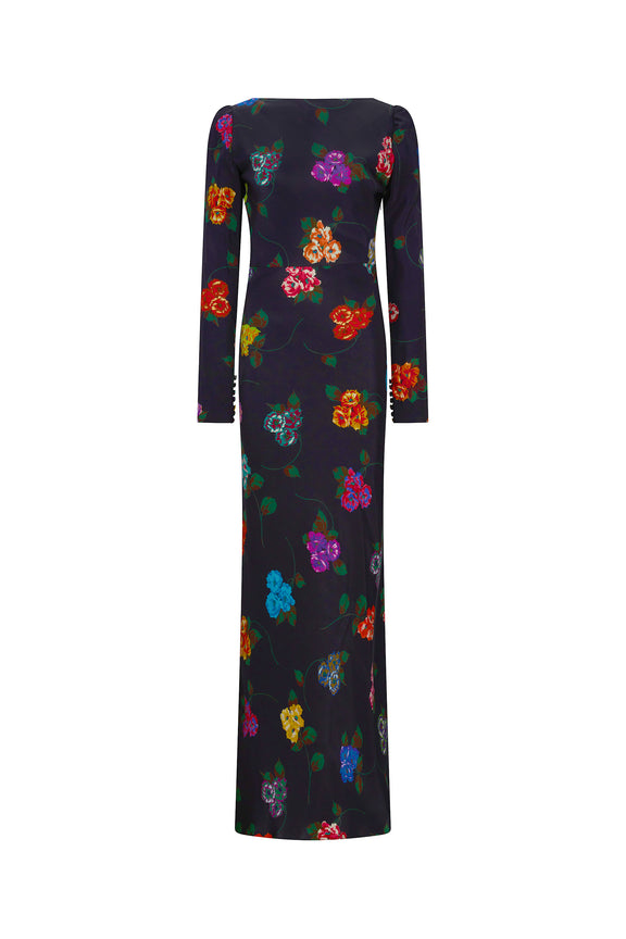'ANTIQUE PRIMROSE' BELTED LOOK BACK GOWN - - Libertine