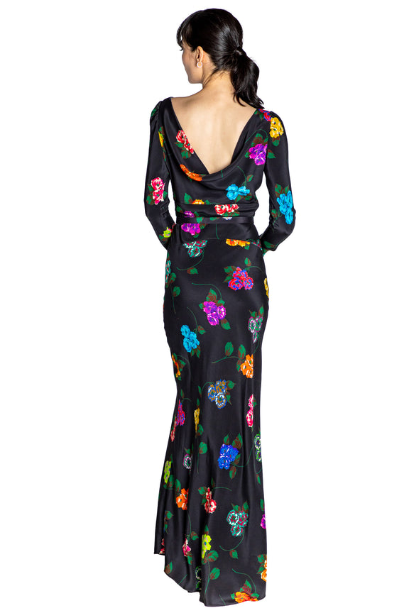 'ANTIQUE PRIMROSE' BELTED LOOK BACK GOWN - - Libertine