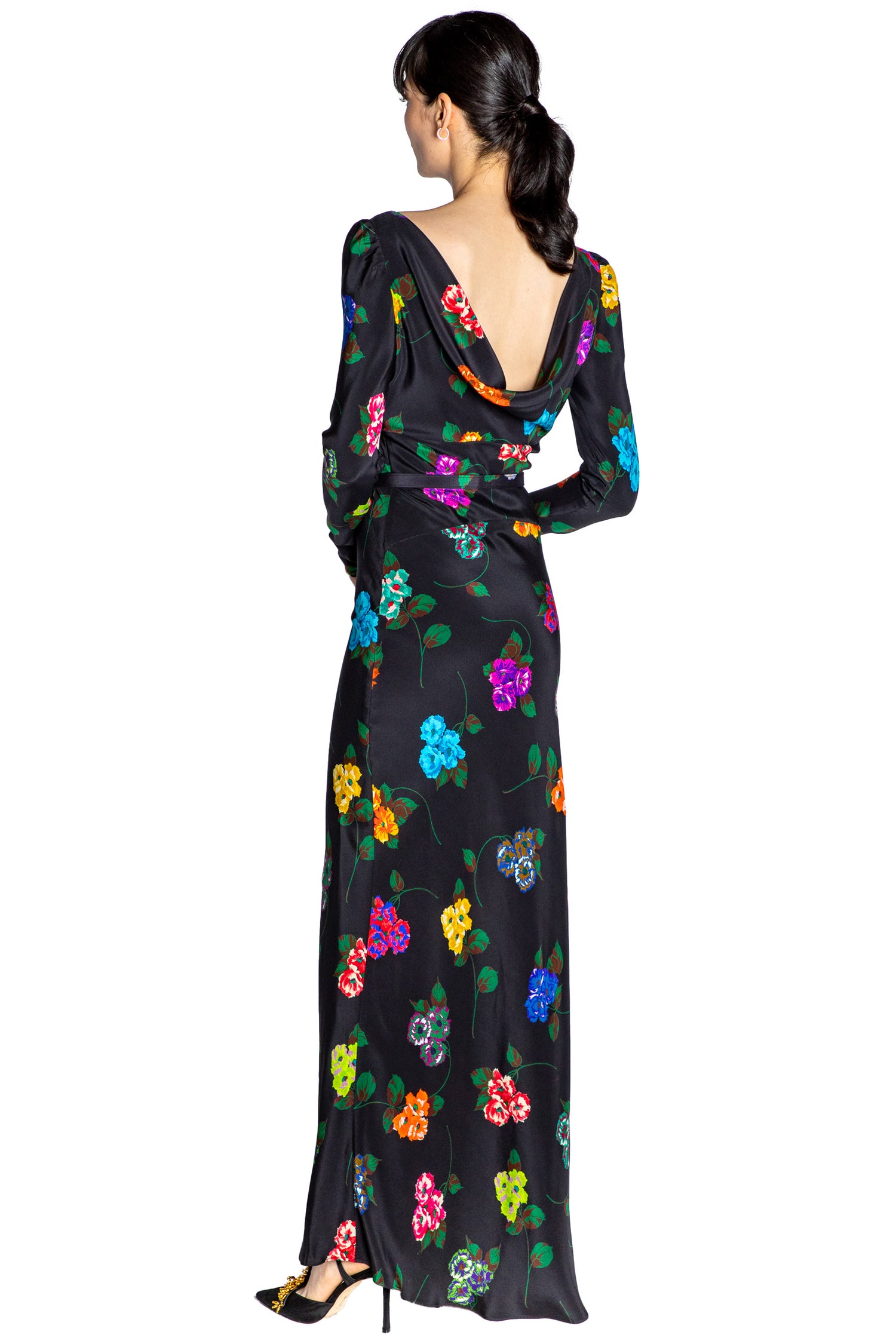 'ANTIQUE PRIMROSE' BELTED LOOK BACK GOWN - - Libertine