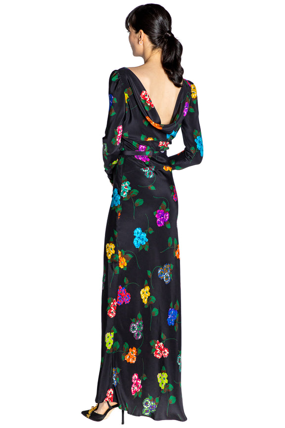 'ANTIQUE PRIMROSE' BELTED LOOK BACK GOWN - - Libertine